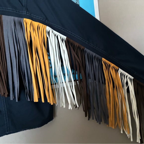 Y2K Vintage Festival Ariat Indigo Tribe Fringe Jacket - Picture 2 of 8